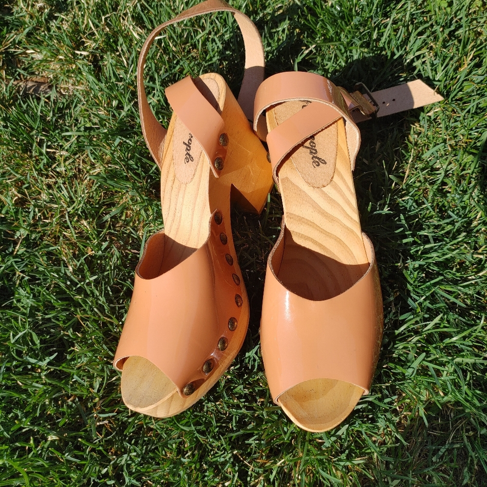 Free People Wooden platform Sandals